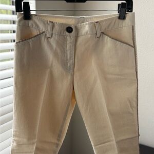 Theory Cream Ankle Cropped Pants